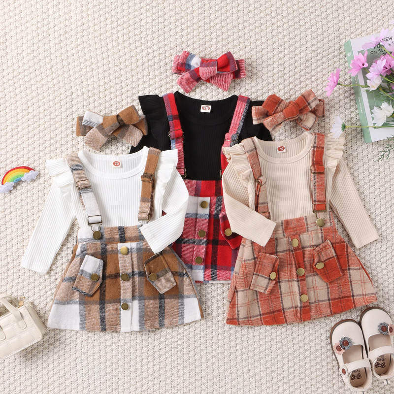 Davruna Plaid Perfection Baby Dress Set